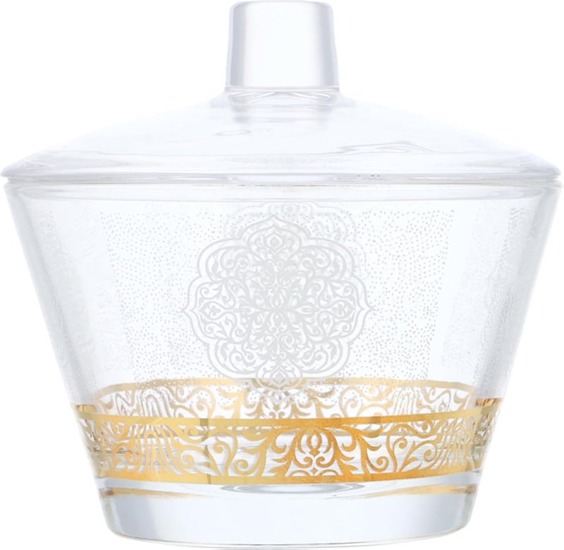 طقم ديملاج ماسار مكون من قطعتين من أوعية السكر مع غطاء - ذهبي